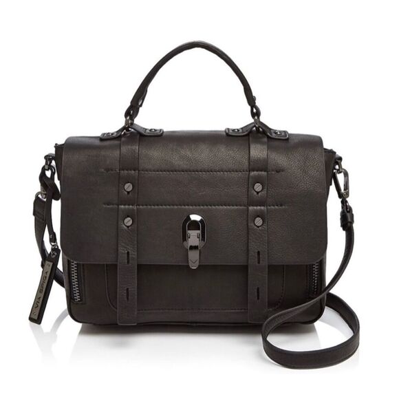 ✨VIA SPIGA "SASHA" BLACK AZTEC LEATHER BAG Messanger✨ - Picture 2 of 7